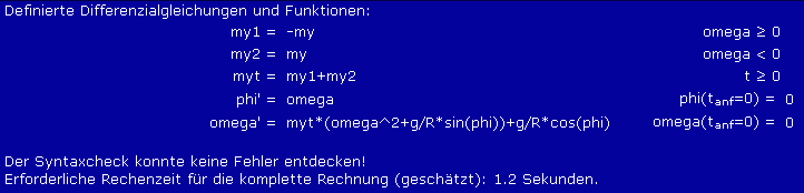 Eingabeprotokoll nach Syntaxcheck