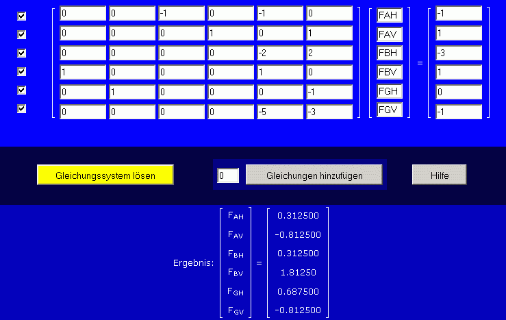 Ergebnis für 6 Gleichungen