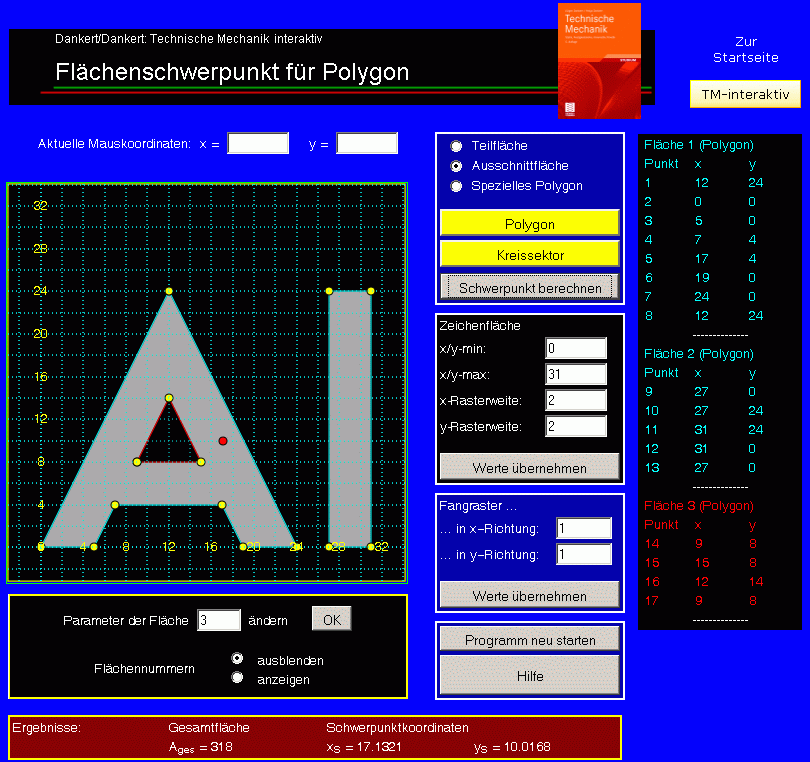 Ergebnis bei Einteilung in drei Fl&auml;chen