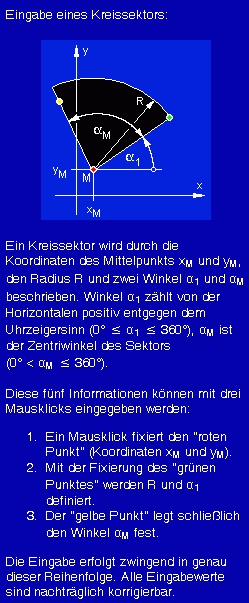 Hilfe f&uuml;r Sektoreingabe
