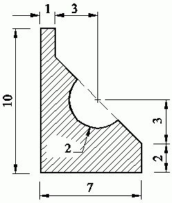 Polygon mit Halbkreisausschnitt