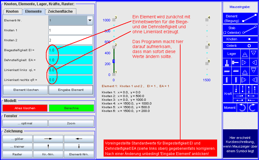 Ein Element (mit Standardwerten) ist erzeugt worden